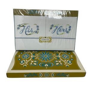 Barth and Dreyfus Vintage Embroidered Percale Pillowcases Original Gift Box